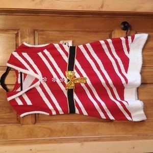 NWT Christmas Peppermint Hooded Mini Dress